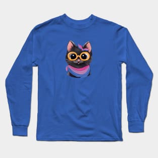 Cute Bisexual Shirt, Cat Bisexual Shirt, Subtle Bisexual, Bi t-shirt, cute shirt for pride, cute bi t-shirt, bisexual pride tee, bisexual flag color, bi flag color, bi flag shirt, cute bi pride shirt, Bisexual Rainbow, subtle bisexual tee Long Sleeve T-Shirt